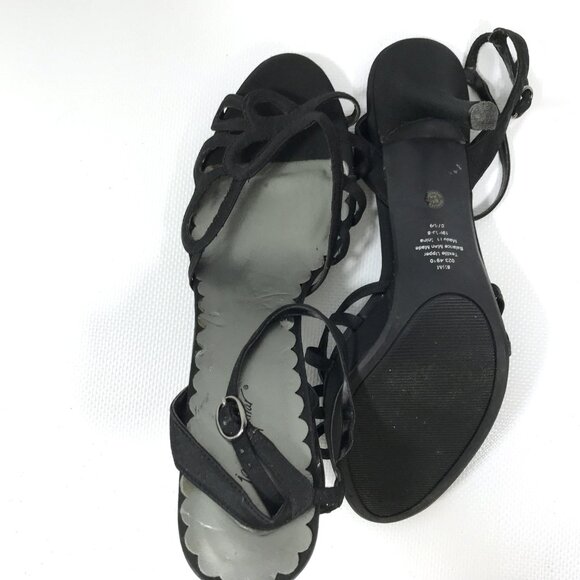 💕SALE Jacqueline Ferrar Black Satin Heels 8.5 - Picture 11 of 13